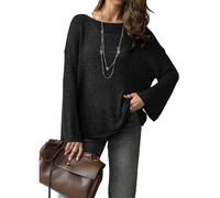 LIEROLYE Pull Oversize En Maille Transparente Pour Femme, Tunique Ample À Manches Longues, Pulls De Plage Légers Et Ajourés(Black,S)