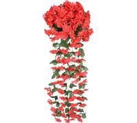 Lierre artificiel fleurs grimpantes, suspendu, rouge, 1 pièce pour balcon