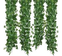 Lierre Artificiel - MTEVOTX - 12 Pcs - 2m - Feuilles Lierre Artificielle Guirlande Vert Décoration