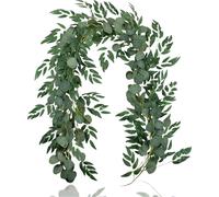 Lierre grimpant avec feuilles pendantes pour couronne, 200cm de long, style eucalyptus