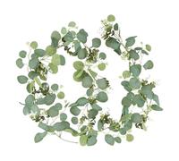 Lierre Guirlande Plantes Artificielles, 2Pcs Artificielles D'Eucalyptus Vertes Feuilles 180CM Artificielles avec Feuilles De Saule Fleur Blanche Fleur Suspendre pour Mariage Suspendu décoration Murale