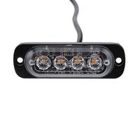 Liery LED Stroboscope, Camion 12V 24V 4 LED Stroboscopique Grille Stroboscopique Grille Clignotante Lightbar Camion Voiture Balise Orange Jaune Blanc Feu