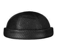 Lierys Bonnet Docker Cuir Fabrique en Italie Unisexe Automne Hiver