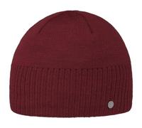 Lierys Bonnet Fine Rip Merino Femme/Homme - Made in Germany en Tricot pour Homme Laine avec Doublure Hiver Automne-Hiver - Taille Unique Rouge