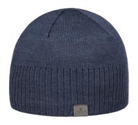 Lierys Bonnet Fine Rip Merino Femme/Homme - Made in Germany en Tricot pour Homme Laine avec Doublure Hiver Automne-Hiver - Taille Unique Denim