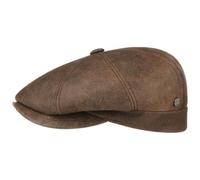 Lierys Casquette en Cuir City Nappa Femme/Homme - Made in Italy Plate avec Visiere Automne-Hiver - 62 cm Marron