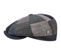 Lierys Casquette Larent Patchwork Homme - Made in Italy Laine Type Gavroche avec Visiere, Doublure Hiver Automne-Hiver - 58 cm Bleu