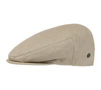 Lierys Casquette Plate en Lin Inglese Homme - Made in Italy Gavroche avec visière, Doublure Printemps-été - 62 cm Beige