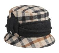Lierys Chapeau en Laine Yalea Check Femme - Made in Italy pour l'hiver Hiver Automne-Hiver - Taille Unique Beige