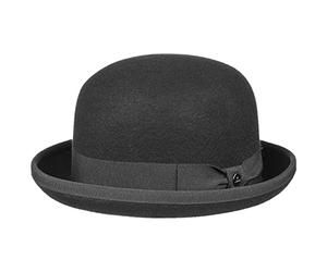 Lierys Chapeau Melon Feutre Uni Bande Reps Unicolore Made in Italy Unisexe Ete Hiver
