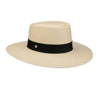 Lierys Chapeau Panama Classic Bolero Homme - Made in Ecuador D'Ete en Paille de Soleil avec Ruban Gros Grain Printemps-ete Ete - M (57-58 cm) Nature-Noir