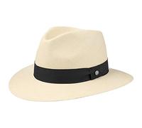 Lierys Chapeau Panama The Sophisticated Femme/Homme - Made in Ecuador Traveller en Paille avec Ruban Gros Grain, Grain Printemps-ete Ete - XL (61-62 cm) Nature-Noir