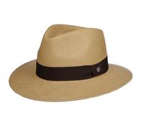 Lierys Chapeau Panama The Sophisticated Stone Femme/Homme - Made in Ecuador d'été en Paille de Soleil avec Ruban Gros Grain Été Printemps-été - L (59-60 cm) Nature-Marron