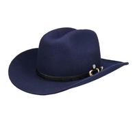 Lierys Chapeau Western Jornick Wool Homme - Made in Italy de Feutre en Laine Rodeo avec Doublure Automne-Hiver Automne Hiver - M (57-58 cm) Bleu Fonce