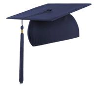 Lierys Coiffe de diplômé - Toque d’étudiant pour Remise de diplôme à l’université ou du bac au lycée - Chapeau étudiant, Bleu, Taille Unique 54 cm - 61 cm