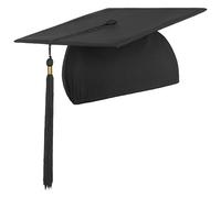 Lierys Coiffe de diplômé - Toque d’étudiant pour Remise de diplôme à l’université ou du bac au lycée - Chapeau étudiant, Noir, Taille Unique 54-61 cm
