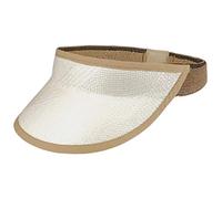 Lierys Visière de Plage Panama Femme - Made in Ecuador se Roule Paille avec visière, Passepoil, Passepoil Printemps-été Été - Taille Unique Beige foncé