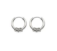 Lieson Boucles D'Oreille Titane, Boucle D'Oreille Hommes Creole Boucle Doreille Argent 20MM Ronde Avec Cercles