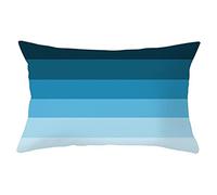 Lieson Housse de Coussin 30x50, Housse de Coussin Decorative Bleu Coussin Canape Rayures Dégradées, Polyester