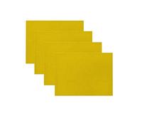 Lieson Lot de 4 Sets de Table, Napperons Coton Lin Napperon Rectangulaire Moderne Tapis de Table Lavable Or 42x32CM