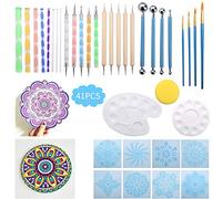 Liesun Kit Mandala Peinture, Kit Outil Peinture pour Mandala de 41 Pièces, Mandala Rock Dotting Tools Ensemble d'outils de Peinture Y Compris tiges en Acrylique, etc. pour noël, noël Decoration.