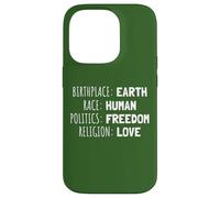 Lieu de Naissance Race Politique Religion Diversité Coque pour iPhone 14 Pro