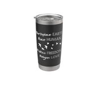 Lieu de naissance Race terrestre Liberté humaine Amour Gobelet isotherme en acier inoxydable double paroi