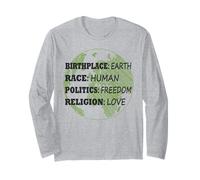 Lieu de naissance Terre Race Politique humaine Liberté Amour Manche Longue