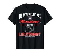 Lieutenant chez Les Sapeurs-Pompiers T-Shirt, Homme, Noir, L