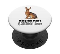 Lièvre Belge, Mon Lapin Pense qu'il est Un Cheval de Course PopSockets PopGrip Adhésif