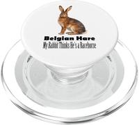Lièvre Belge, Mon Lapin Pense qu'il est Un Cheval de Course PopSockets PopGrip pour MagSafe