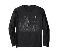 Lièvre Nature Lover Ciel étoilé Vintage Wildlife Graphic Manche Longue