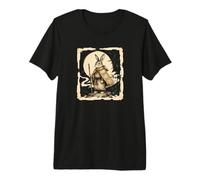 Lièvre Voyageur sous la Lune T-Shirt Haut de Gamme