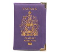 LIEWEI Boutique Shop UK Étui for Passeport Canadien, Pied en cuivre, Coin métal, Livre de, Couverture Voyage Mince, Porte-Billets Cuir, Sac Étui pour Passeport(Lila)