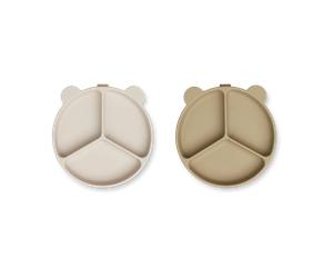 Liewood Assiette compartimentée Stacy Lot de 2 Sandy-Oat