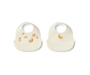 Liewood Bavoirs imprimés Ember 2 pièces Elephant-Creme de la creme
