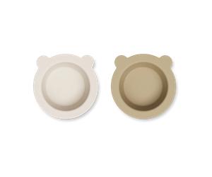 Liewood Bol avec ventouse Peony Ø16 cm lot de 2 Sandy-Oat