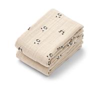 Liewood Couverture en mousseline Lewis Lot de 2 65x65 cm Mini panda-sandy mix