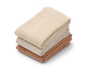 Liewood Couverture en mousseline Lewis Lot de 3 65x65 cm Tuscany rose mix