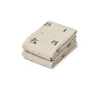 Liewood Couverture en mousseline Lewis – Lot de 2 65x65 cm Peach-Sea shell mix