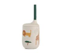 Liewood Gobelet avec paille Ellis imprimé 23 cl Safari sandy mix