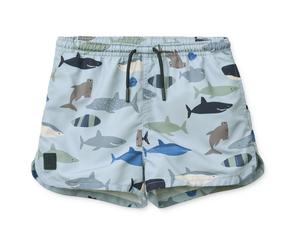 LIEWOOD - Kid's Aiden Printed Board Shorts - Boardshort - 134 - shark / dove blue