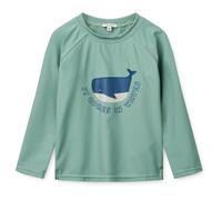 LIEWOOD - Kid's Noah Placement Longsleeve Swim Tee - Lycra - 140 - it comes in waves / peppermint