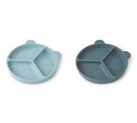 Lot 2 assiettes à compartiment Stacy - LIEWOOD bleu TU