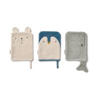 Liewood - Lot de 3 gants de bain Sylvester - Arctic Sea / Ocean view