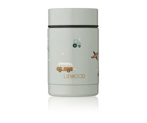 Liewood - Pot alimentaire Nadja 250 ml - Vehicles / Dove blue mix
