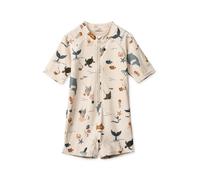 LIEWOOD - Kid's Max Printed Shortsleeve Swim Jumpsuit - Lycra - 62 - sea creature / sandy