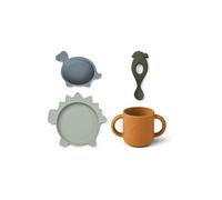 Liewood Service de vaisselle 'Vivi' bleu / cognac / gris / vert foncé, Taille One Size