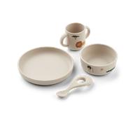 Liewood Set de vaisselle imprimé Vivi 4 pièces Safari sandy mix