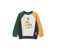 Liewood Sweat 'Aude Placement' beige / bleu marine / curry / vert foncé, Taille 98-104